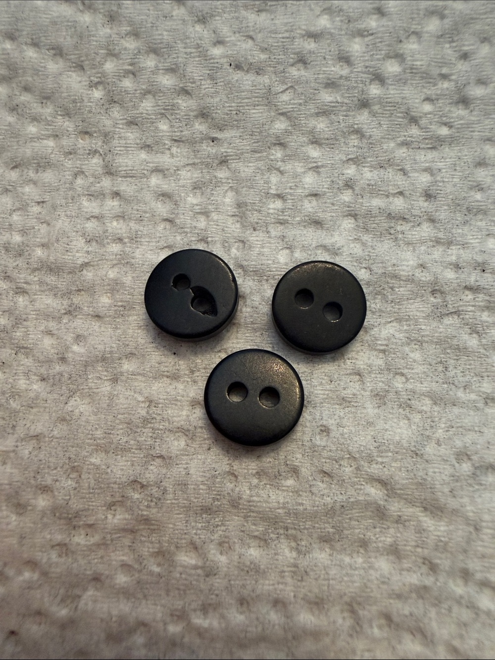 Men's Black Button Set — Classic 2-Hole Shirt Buttons
